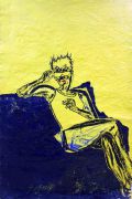 Jacqueline - huile sur kraft - 200 x 120 cm - 1983
