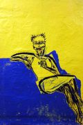 Jacqueline - huile sur kraft - 220 x 120 cm - 1983
