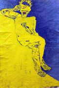 Jacqueline - huile sur kraft - 200 x 120 cm - 1983