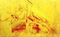 Char à voile - huile sur kraft - 220 x 160 cm - 1985