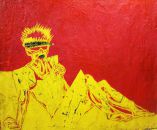 Femme assise - huile sur kraft - 220 x 180 cm - 1984