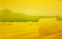 Meules de paille - huile sur toile - 41 x 27 cm - 2015